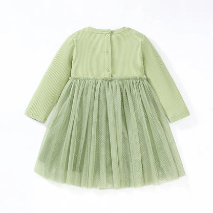 Kids Girls Swan Appliques Design Princess Dress childrensterritory
