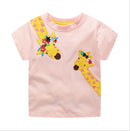 Cartoon Animal Design Little Girls Cotton T Shirts for Summer childrensterritory