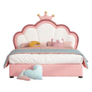 Modern Design Double Bed for Kids with Crown-Shaped Headboard childrensterritory
