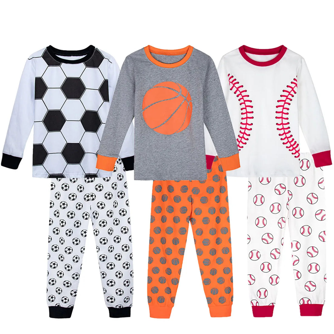 Football, Basketball, Baseball Print Pajamas for Kids childrensterritory