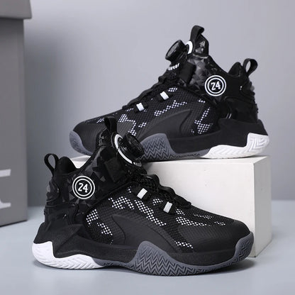 Kids Boys Non-slip No Tie Shoelaces Basketball Sneakers childrensterritory