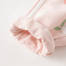 Kids Zipper Floral Print Long Sleeve Warm Coat Set childrensterritory