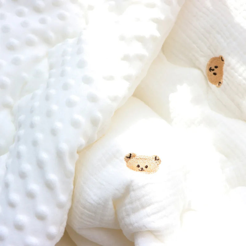 Baby Embroidered Crib Blanket with Filler For Winter