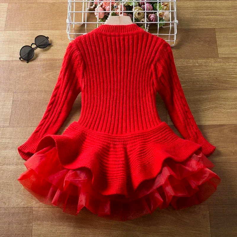 Girls' Round Neck Long Sleeves Autumn Party Dresses childrensterritory