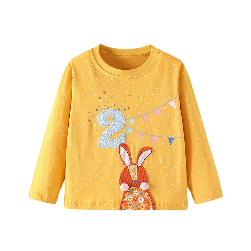 Long-Sleeved Printed Autumn Girls' T-Shirts