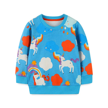 Kids Cartoon Print Long Sleeve Sweatshirts childrensterritory