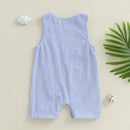 Baby Boy Crab Embroidery Sleeveless Romper