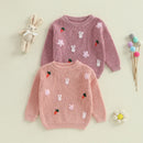 Baby Girls Cartoon Embroidery Knitted Easter Sweater childrensterritory
