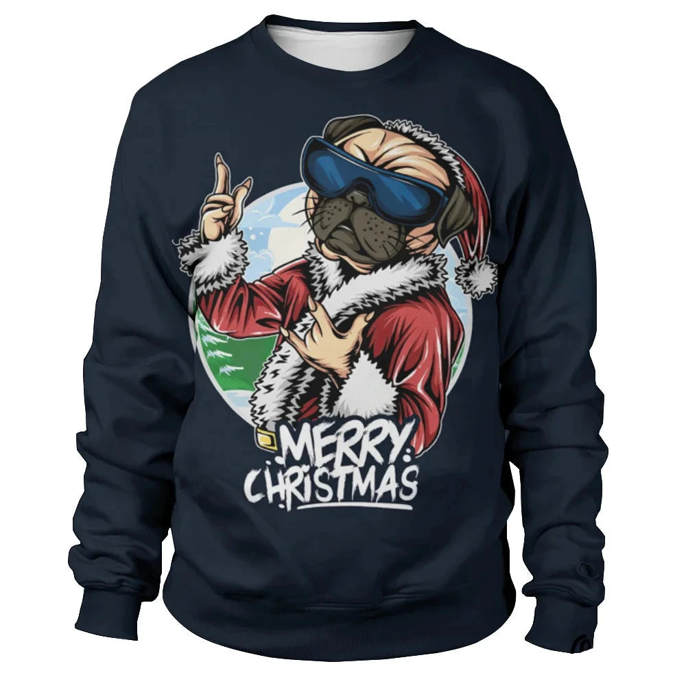 Funny Santa Claus Printed Sweatshirts For Men childrensterritory