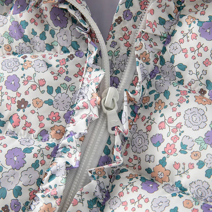 Floral Print Kids Girl Warm Hooded Outerwear childrensterritory