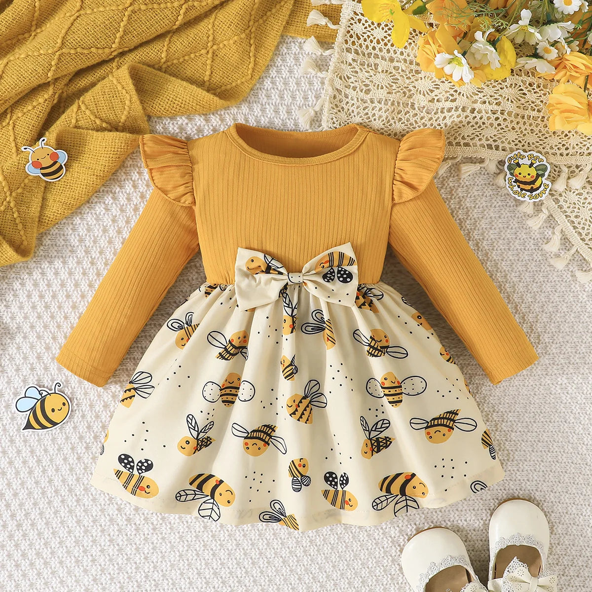 Baby Girls’ Winter Outfits with Delicate Lace Design