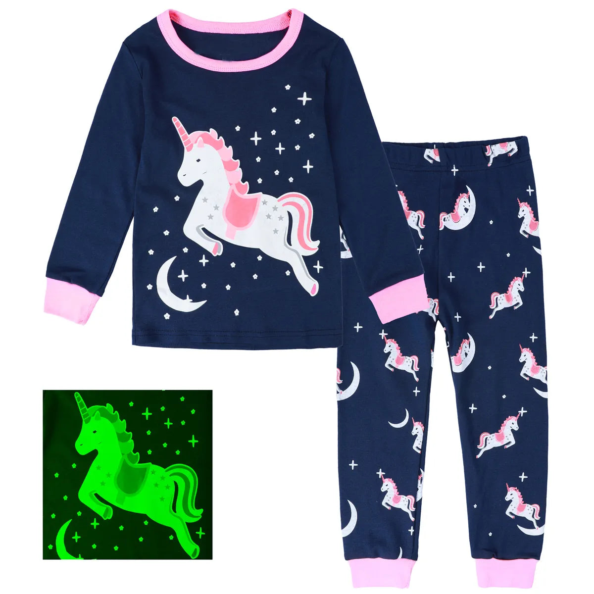 Kids Boy Skeleton Glow in the Dark Girls Unicorn Halloween Costumes childrensterritory