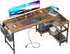 4L-shaped Gaming Computer Desk with Power Outlets childrensterritory