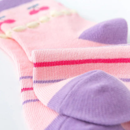 Cartoon Design Knitted 5 Pairs Lot Short Socks childrensterritory