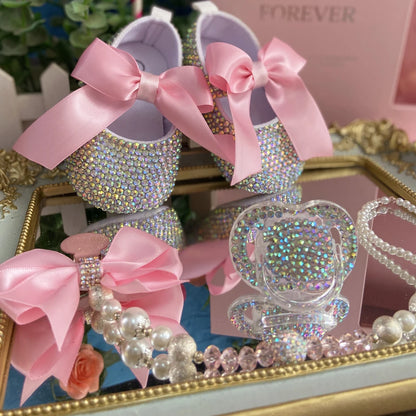 Luxury Keepsake Diamond Baby Bottles and Shoes Headband Set childrensterritory