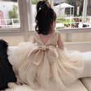 Little Girls Bridemaid Wedding Party Big Bow Princess Dress