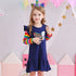 Little Girls Long Sleeve Cartoon Design Casual Dresses childrensterritory