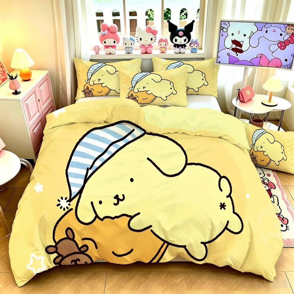 Cartoon Animation Design Duvet Cover Bedding Set for Kids Room