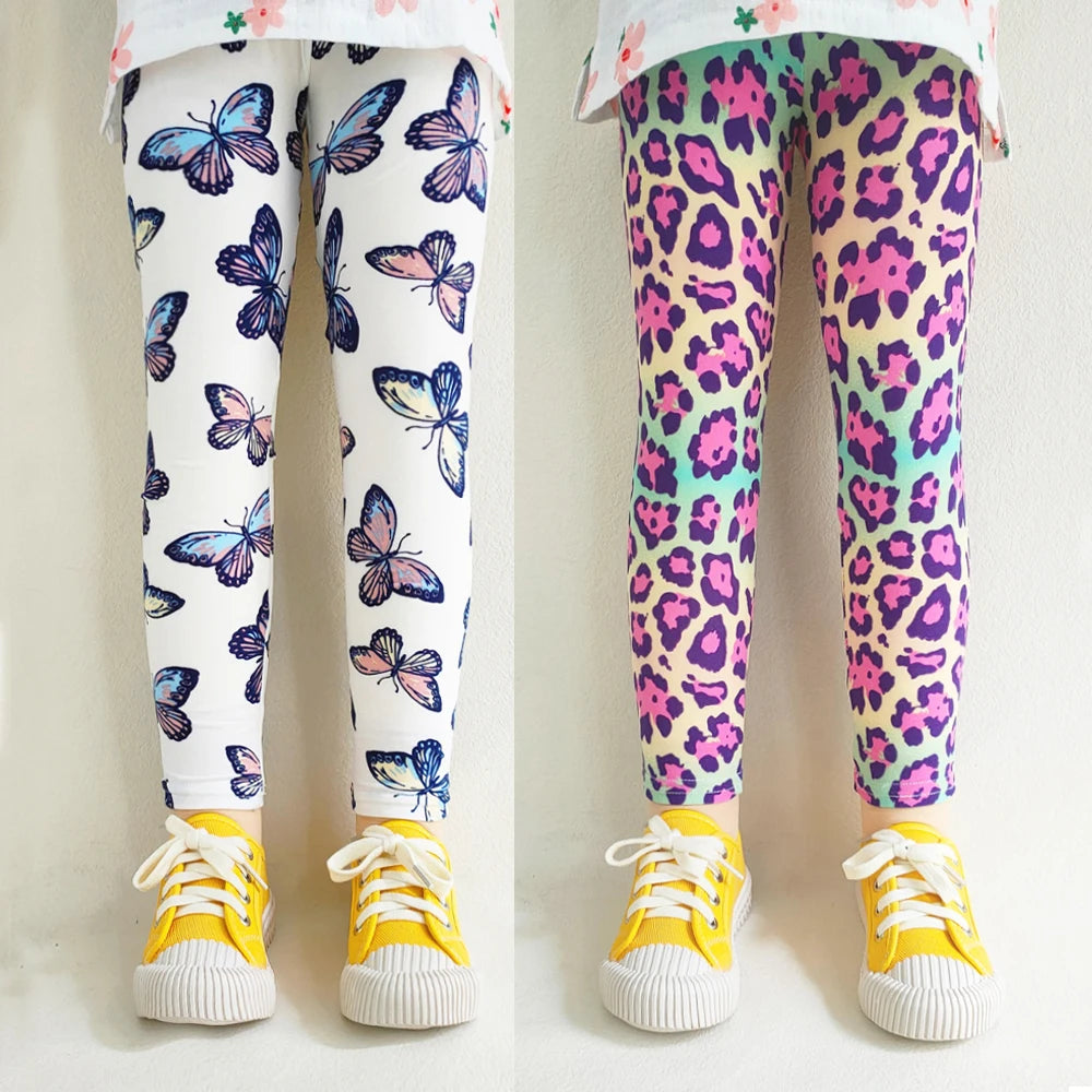 Kids Girl Floral Print Slim Fit Leggings/Trousers childrensterritory