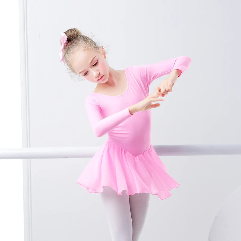 Kids Girls Long/Short Sleeve Ballet Leotard/Dancewear childrensterritory