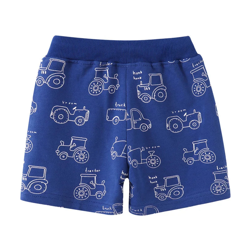 Cartoon Print Summer Drawstring Shorts For Boys Girls