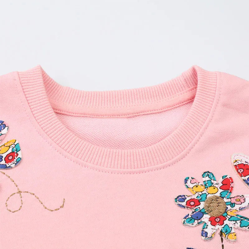 Kids Girls Flowers Birds Embroidery Casual Outerwear childrensterritory