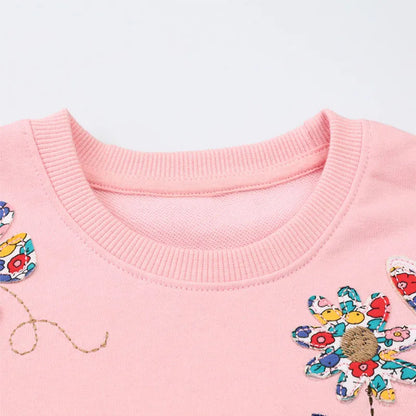 Kids Girls Flowers Birds Embroidery Casual Outerwear childrensterritory