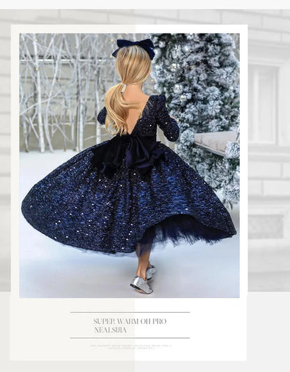 Kids Girls Fluffy Sequins Princess Wedding/Party Dress childrensterritory