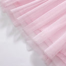 Kids Girls Cartoon Cat Embroidered Pink Summer Dress childrensterritory