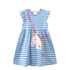 Little Girls Striped Unicorn Design Cotton Dresses For Summer childrensterritory