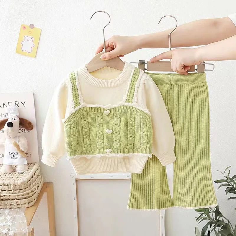 Girls’ Long-Sleeved Casual Winter Clothing Set childrensterritory