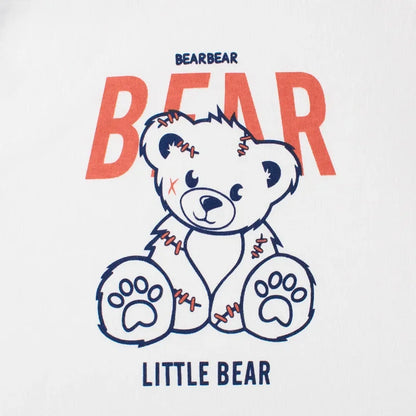 Trendy Boys Long Sleeve Bear Cartoon Design Cotton T-Shirts childrensterritory