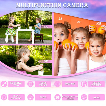 1080P HD Cartoon Unicorn Design Kids Mini Camera childrensterritory