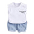 Baby Boy Letter and Dinosaur Print Vest Tops+Shorts 2PCS Set childrensterritory