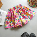 Kids Girls Floral Wide-Leg Beach Shorts for Summer childrensterritory