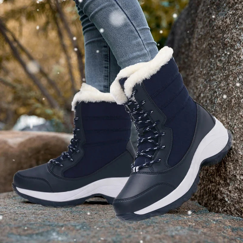 Long Plush Thickened High-Top Snow Boots for Kids