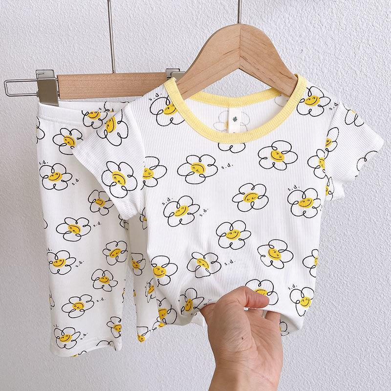 Printed 2pcs/set Toddler Girls Top and Pajama Set Home Wear childrensterritory