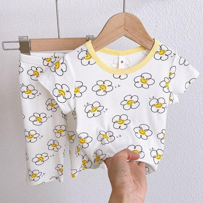Printed 2pcs/set Toddler Girls Top and Pajama Set Home Wear childrensterritory