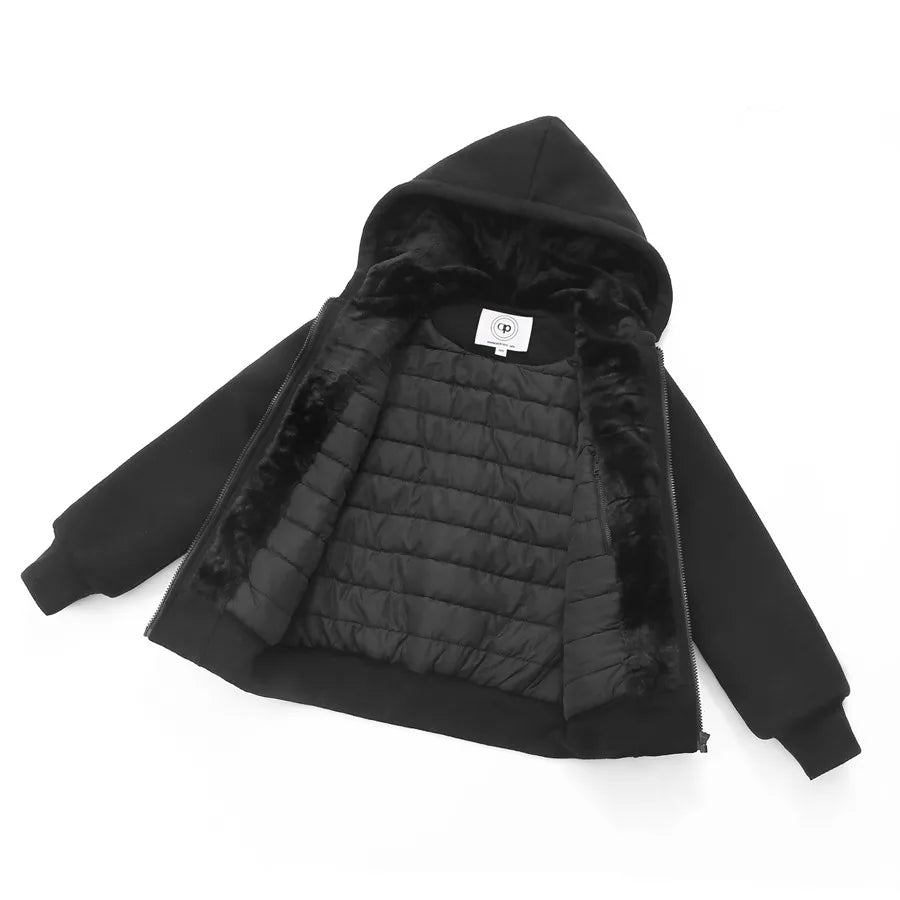 Two Layer Thick Warm Fur Winter Hoodie for Teen Boys childrensterritory