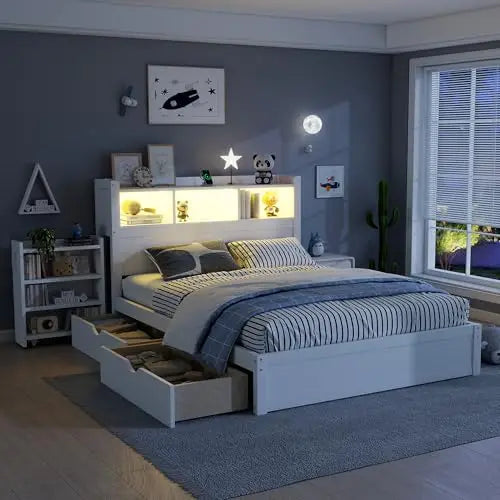 Modern Kids Bed Frame with Stylish &amp; Functional Design