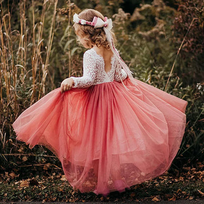 Little Girls Flower Lace Design Summer Birthday Dresses childrensterritory
