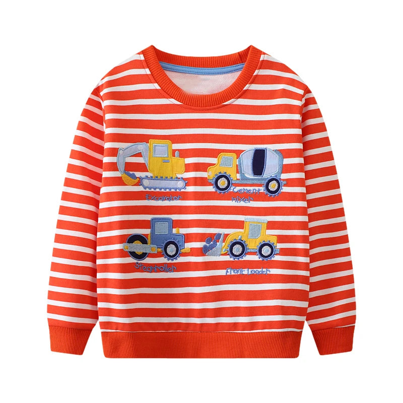 Kids Boys Cartoon Dinosaurs Print Cotton Sweatshirts childrensterritory