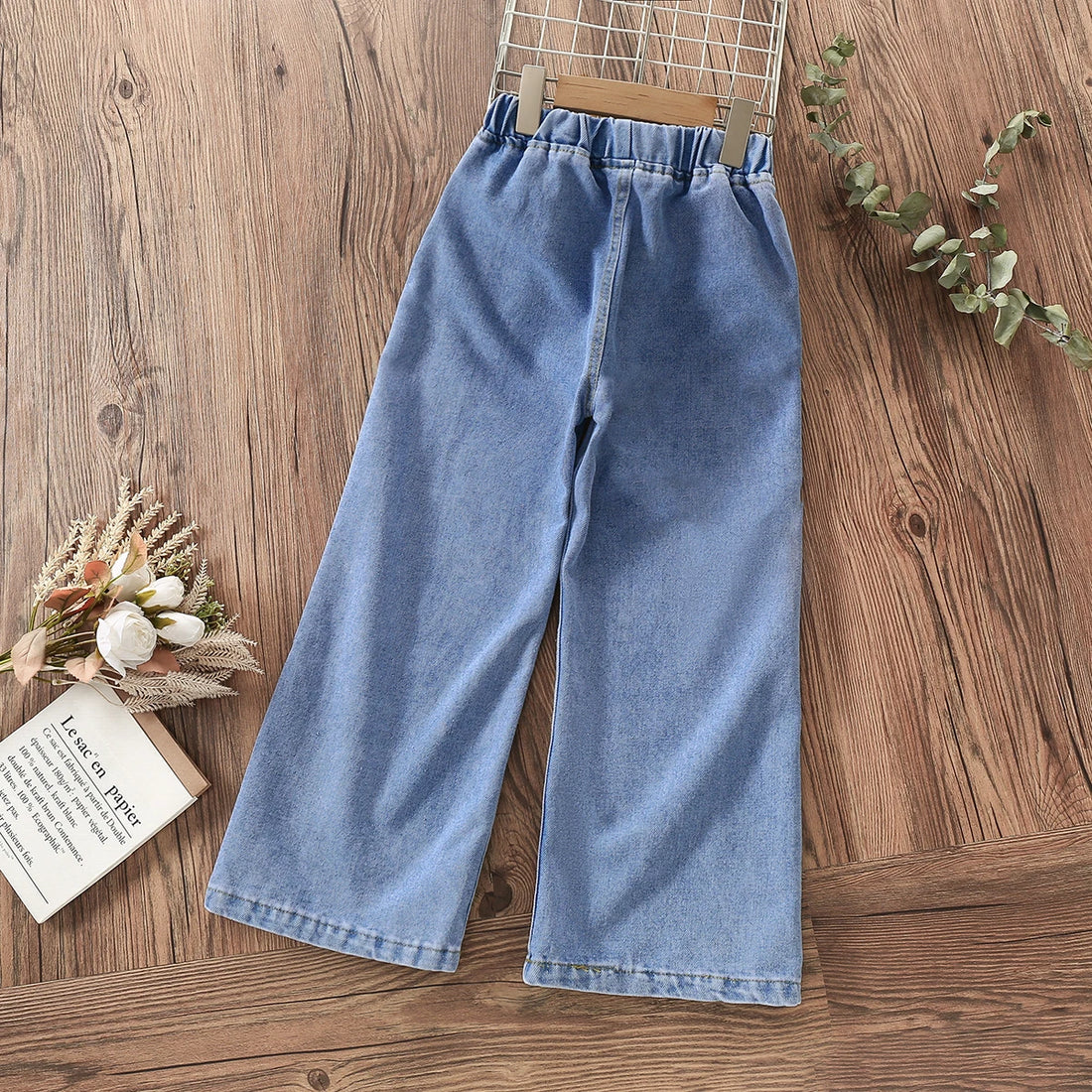 Kids Girls Butterfly Print Autumn Jeans childrensterritory