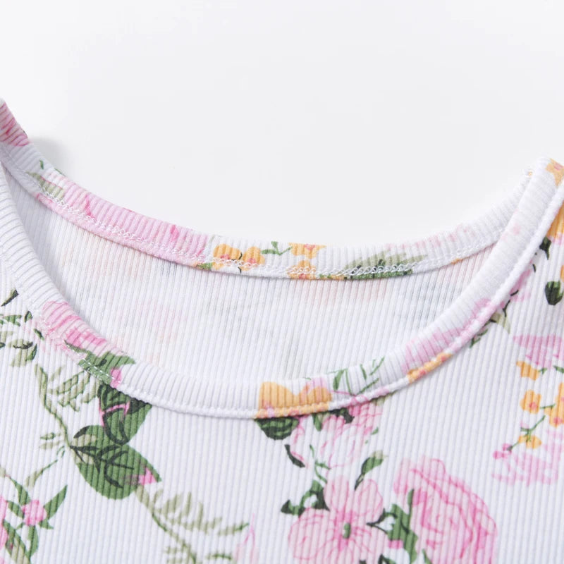 Kids Girls Floral Print Summer Party Dress childrensterritory