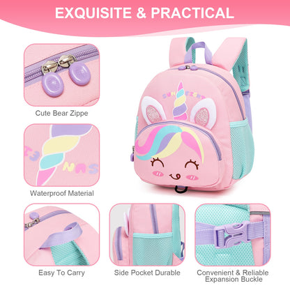 3D Cartoon Deisgn Kids School Backpacks with Traction Line childrensterritory