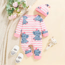 Baby Kids Cartoon Print Winter Bodysuit childrensterritory