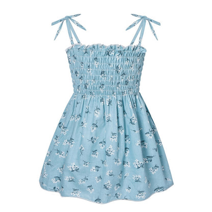 Kids Girl Sleeveless Floral Sling Summer Dresses childrensterritory
