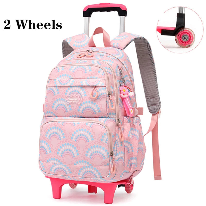 Waterproof Printed School Bags Set with or without Wheels for Kids