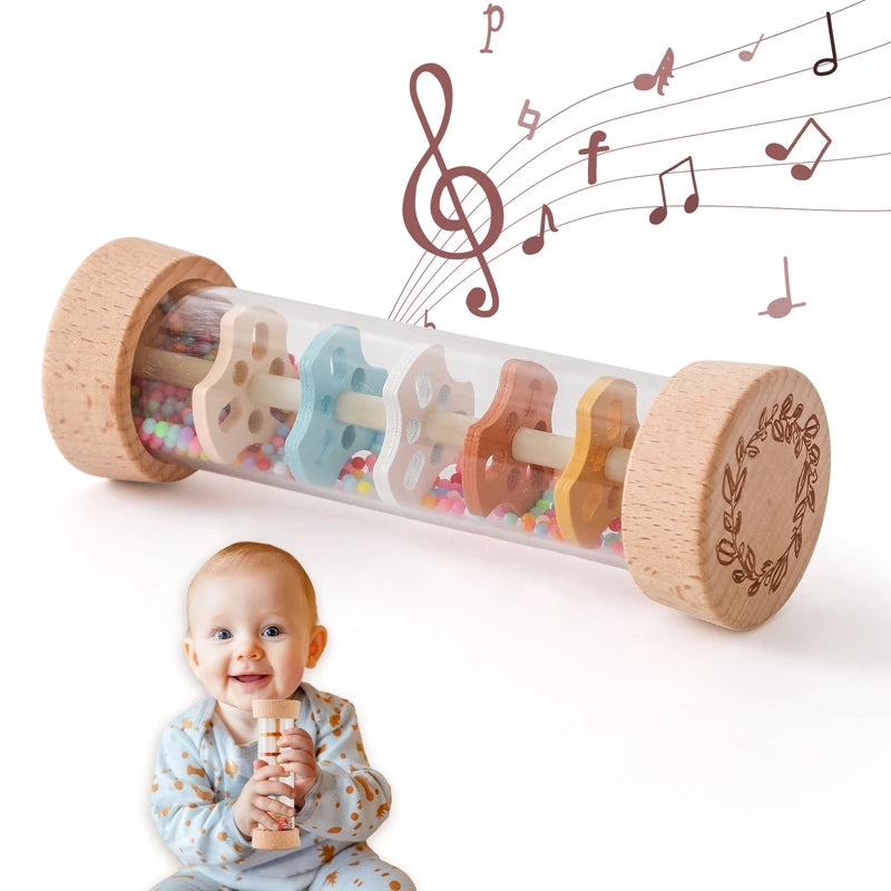 Colorful Rainbow Hourglass Rain Music Rattle Toys for Baby childrensterritory