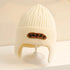 Happy Letter Print Baby Knit Beanies with Earflap childrensterritory